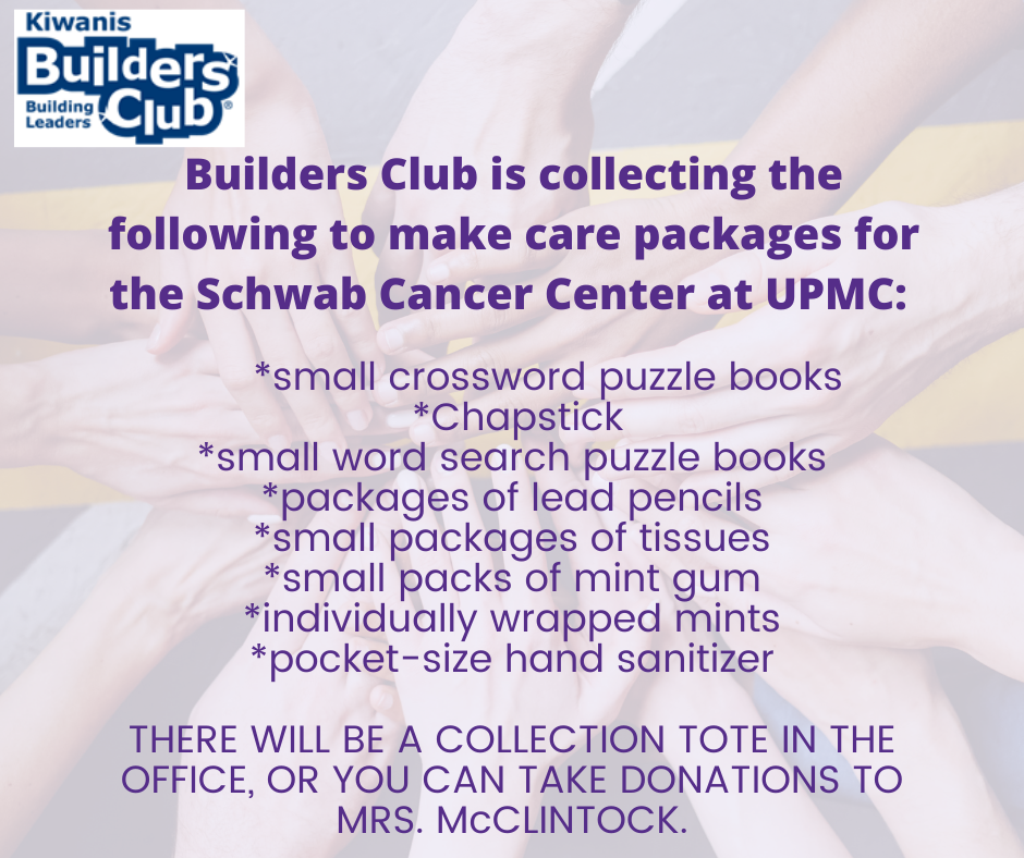 Builders Club Collecting Donations for Cancer Center at UPMC